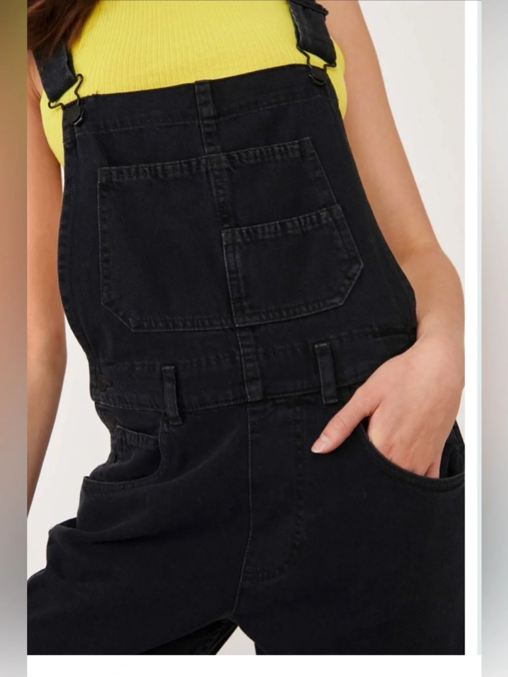 Free People We The Free Ziggy Denim Overalls. NWT. Black